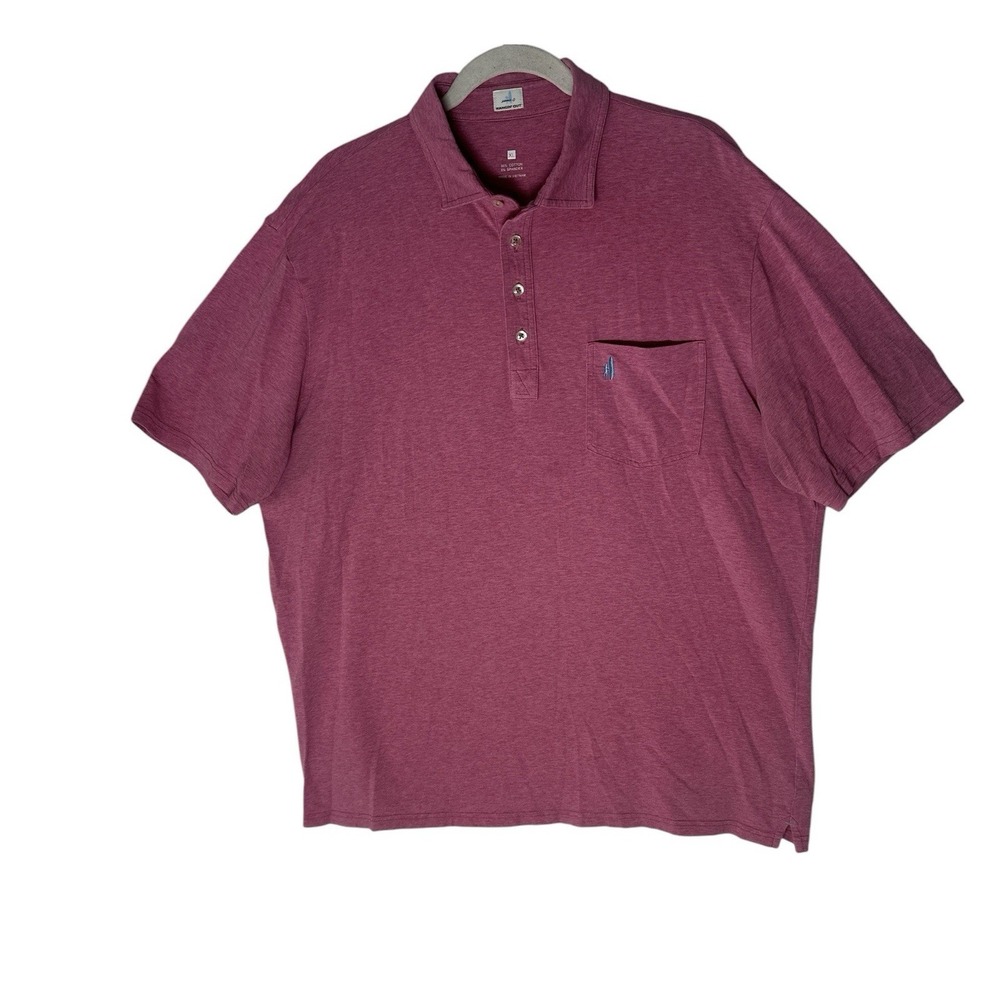Johnnie-O Hangin Out Polo Shirt Mens XL Pink Short Sleeve Pocket Stretch